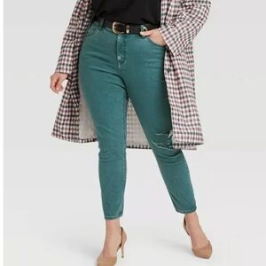 Ava & Viv Women's Skinny Jeans - Teal